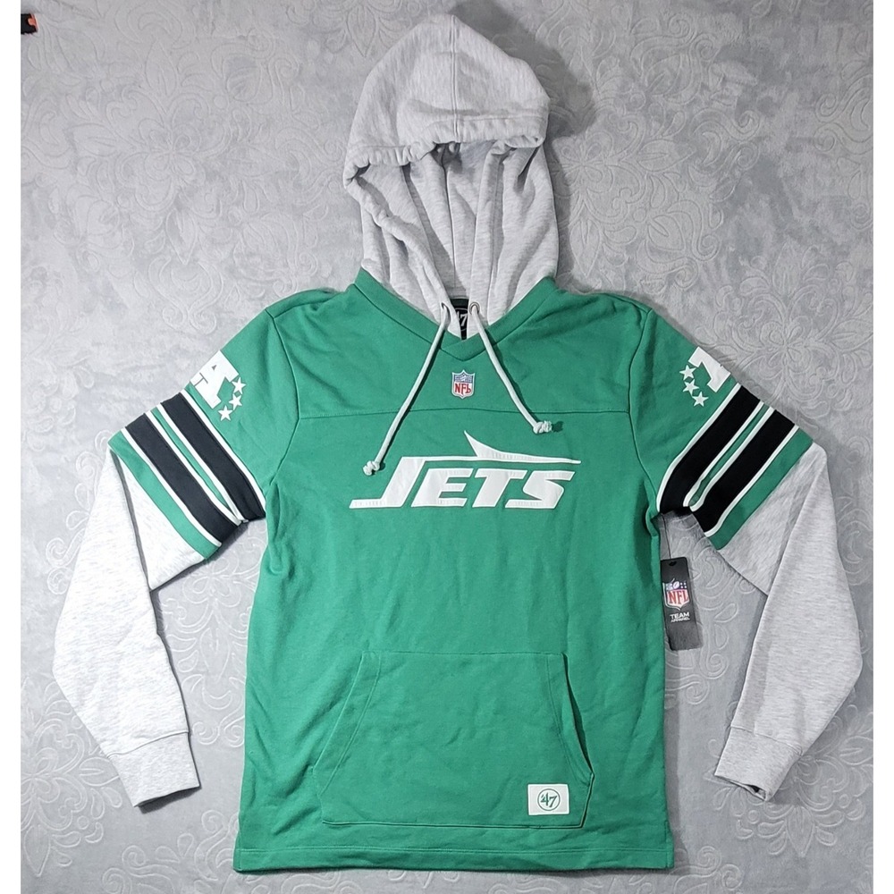 New York Jets NFL '47 Brand Hoodie Sweatshirt Men's Size Medium New NY NWT Heavy